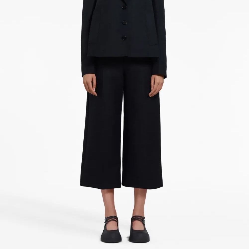 Marni high-waisted cropped cotton trousers, Large (IT44)